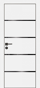 Товар Межкомнатная дверь PX-17 черная кромка с 4-х ст. Белый матовый